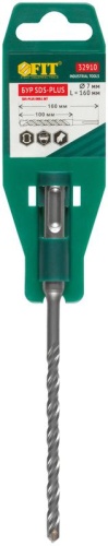 Бур по бетону SDS PLUS с двойн. резьбой 7х160мм FIT 32910 фото 3 Бур по бетону SDS PLUS с двойн. резьбой 7х160мм FIT 32910 фото 3