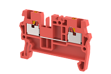 Клемма проходная PUSH-IN 1,5 мм2, на 2 подключения, красная PQ1.5-RED | код 3101010002 | Elmex