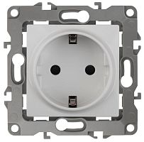 Розетка 1-м СП Эра12 12-2101-01 16А IP20 16AX 250В 2P+E Schuko бел. | Код. Б0014675 | ЭРА