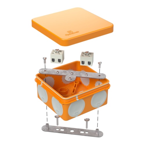 Коробка огнестойкая для о/п двухкомпонентная 60-0210-FR2.5-4 Е15-Е120 RAL2004 80х80х40 (44 шт/кор) Промрукав | код 60-0210-FR2.5-4 | ПРОМРУКАВ