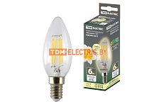 Лампа светодиодная Филамент С37-6 Вт-230 В-2700 К–E14 TDM | код SQ0340-0275 | TDM