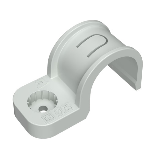 Крепеж-скоба пластиковая односторонняя для прямого монтажа атмосферостойкая серая в п/э d25 мм (10шт/450шт уп/кор) Промрукав | код PR13.0399 | ПРОМРУКАВ Крепеж-скоба пластиковая односторонняя для прямого монтажа атмосферостойкая серая в п/э d25 мм (10шт/450шт уп/кор) Промрукав | код PR13.0399 | ПРОМРУКАВ