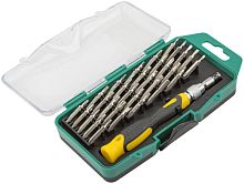 Отвертка с битами для точных работ, 30 CrV бит, в пластиковом футляре | код 56189 | FIT