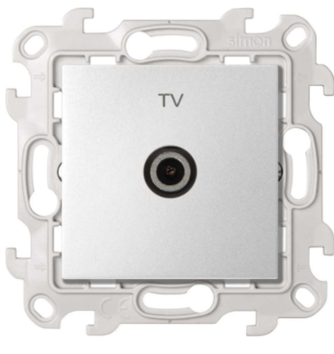 Розетка TV оконечная цвета алюминий S24 Harmonie | код 2450476-033 | Simon Розетка TV оконечная цвета алюминий S24 Harmonie | код 2450476-033 | Simon