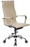 Кресло руководителя Бюрократ CH-883 слоновая кость эко.кожа крестов. металл хром | код 1048432 | БЮРОКРАТ