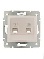 KARINA Розетка телефонная двойная евро жемчужно-белый перламутр (10шт/120шт) | код 707-3088-138 | Lezard