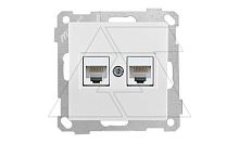 21 - Розетка 2хRJ-45 кат. 5e UTP, белая | код 2100-138-0101 | Mutlusan