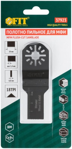 Полотно пильное фрезерованное ступенчатое, Bi-metall Co 8%, 20 мм х 0.8 мм | код 37923 | FIT фото 3