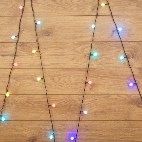 Гирлянда Шарики O18 мм, 5 м, темно-зеленый ПВХ, 30 диодов, цвет RGB | код 303-540 | NEON-NIGHT