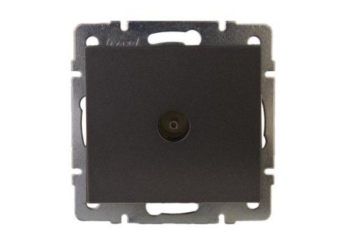 Розетка RAIN ТВ проходная черный графит матовый механизм | код 703-4188-129 | LEZARD