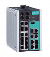 Коммутатор EDS-518E-MM-ST-4GTXSFP Managed Gigabit Ethernet switch with 12 10/100BaseT(X) ports, 2 100BaseFX multi-mode ports with ST connectors, and 4 combo 10/100/1000BaseT(X) or 100/1000BaseSFP ports, t: -10/60 | код 00-06102365 | MOXA Се