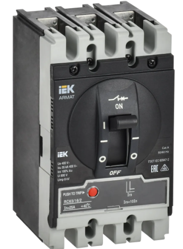 ARMAT Авт. выкл. лит. корпус 3P S 35кА 40А э/м рег. IEK | код AR-MCCB-3S-035-0040A-MTUC | IEK ARMAT Авт. выкл. лит. корпус 3P S 35кА 40А э/м рег. IEK | код AR-MCCB-3S-035-0040A-MTUC | IEK