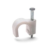 Скоба пластиковая с гвоздем кругл. СПК 10 (25шт.) (Fortisflex) | код 49462 | Fortisflex