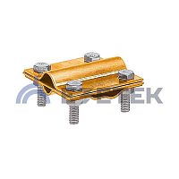 Зажим заземления стержень — полоса/пруток крестообразный, латунь | код 90530 | ЕЗЕТЕК