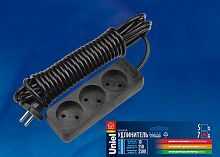 Удлинитель 3х7м без заземл. Standart S-CD3-7 Black черн. Uniel UL-00003606