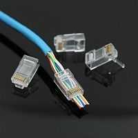 Вилка RJ-45 (8P8C) LC-PTU-01/100 универсальная. кат.5e. 6 микрон, со сквозным отверстием (100 шт.) | код LC-PTU-01/100 | Cablexpert