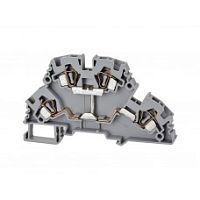 318 100, Клеммник 2-х ярусный пружинный 4мм.кв. (бежевый), YBK4-2F | код 0.0.0.3.18100 | KLEMSAN