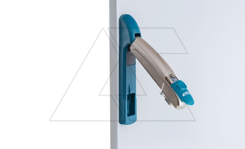 Ручка с рычагом для стальных ENUX/EMOX с логотипом ETA, RAL5020 + e-coating silver | код ELWE001 | ETA Ручка с рычагом для стальных ENUX/EMOX с логотипом ETA, RAL5020 + e-coating silver | код ELWE001 | ETA