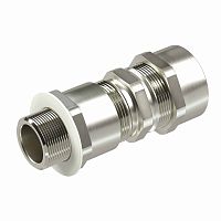 Взрывозащищенный кабельный ввод серии КА для бронированного кабеля М90х2 d:70,8-79мм D:81-91мм. Никелированная латунь IP66/IP68 | код KA91MHK | DKC