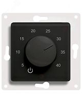 Термостат Th-HF-E-BL механический под рамку Legrand Etica черный | код Extherm Th-HF-E-BL | EXTHERM