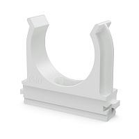 Крепёж-клипса для труб Полистирол белая d40 мм (15шт/300шт уп/кор) Промрукав | код PR.02740б | ПРОМРУКАВ