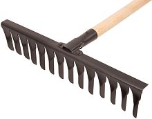 Грабли с деревянным черенком, витой зуб, 14 зубьев | код 76965 | FIT