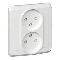 Розетка двухместная ETUDE, скрытый монтаж, со шторками, белый | код. PC16-006B | Schneider Electric