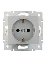 KARINA Розетка с/з керамика матовое серебро (10шт/120шт) | код 707-4388-122 | Lezard