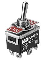 Переключатель-тумблер KN3C-223AAH 2P 250В AC/DC 15А (6c) ON-OFF-ON без фиксации TDM | код SQ0747-0276 | TDM