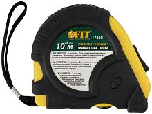 Рулетка прорезинен. корпус, тройной стопор ''Ультра'' 10 м x 25 мм | код 17250 | FIT