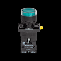 Кнопка зеленая с подсветкой, 1NO, 220V AC/DC, IP54, пластик MTB2-EW33613 | код 139430 | MEYERTEC