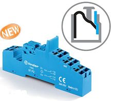 Розетка с безвинтовыми клеммами Push-in для реле 46.52, применяются модули 86.30, 99.02, в комплекте металлическая клипса 097.71, версия: синий цвет | код 97P2SMA | FINDER