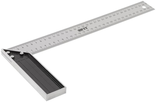 Угольник столярный, рифленая шкала, алюминиевое основание 350 мм | код 19463 | FIT фото 2