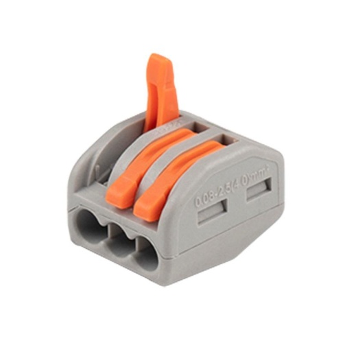 Клеммы монтажные многоразовые PTC-3P 222-413 450V 32A 0,08-2,5(4.0)mm2 , 3 отверстия, серые 50 шт. | код 5050822 | JazzWay фото 2