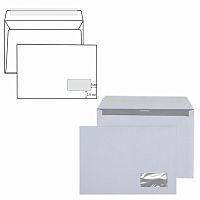 Конверты С4 (229х324 мм) ПРАВОЕ ОКНО, отрывная лента, 90 г/м2, КОМПЛЕКТ 500 шт., внутренняя запечатка, 121102 | код 128287 | КУРТ