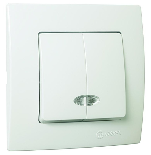 ВЫКЛЮЧАТЕЛЬ 1 КЛАВИШНЫЙ С ПОДСВЕТКОЙ LILLIUM NATURAL KARE | код 32001023 | Makel