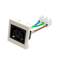 Гнездо IEC 60320 C13, 10A, 250V, формата Mosaic, 45x45 мм | код LAN-SIP-23IEC-C13 | LANMASTER