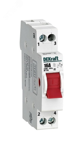 Выключатель-разъединитель трехпозиционный 1P 16A ВР-103 | код 17200DEK | Dekraft
