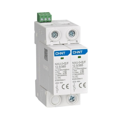 Ограничитель имп. перенапр. NXU-?+?/F 2P In=25kA Uc=275В Im=50kA (R) | код 308596 | CHINT