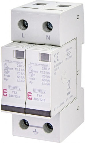 Ограничитель перенапряжения ETITEC V T12 280/12,5 (1+1) RC | код 002442913 | ETI