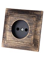 Розетка 2П 10А 250В старинная бронза Лама TDM | код SQ1815-0763 | TDM