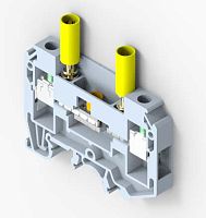 Клемма измерительная винтовая с размыкателем 6 мм2, на 2 подключения, желтая KUTSD6NVTS-YELLOW | код 1104700004 | Elmex