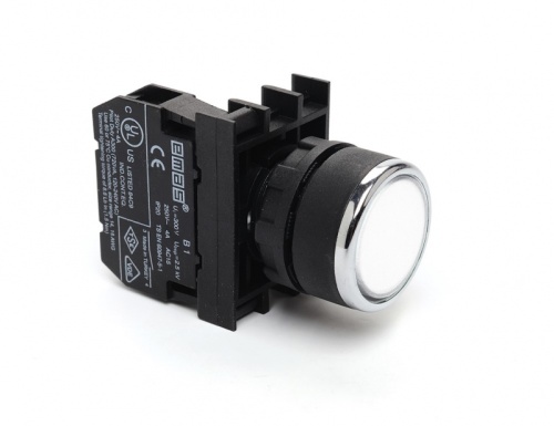 Кнопка круглая без фиксации, белая (1НО), B100DB | код B100DB | EMAS