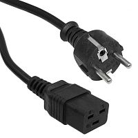 Шнур сетевой 3-х полюсный RUICHI SCZ, гнездо прямое IEC C19 - вилка прямая Schuko, 1.8 м, 3x1.5 мм2, 16 A | код 112907 | Ruichi