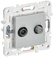 SKANDY Роз. двойная TV+SAT SK-A13S сереб. IEK | код SK-AF20-O-K23 | IEK