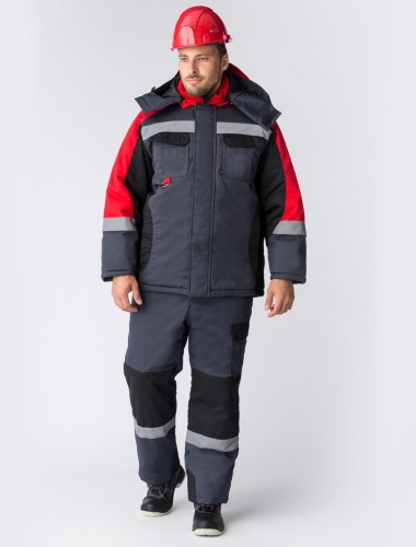 Костюм зимний Фаворит-Мега (ткань Протек,240) полукомбинезон, черный красный серый, 44-46 182-188 | код 87472322 | Факел Костюм зимний Фаворит-Мега (ткань Протек,240) полукомбинезон, черный красный серый, 44-46 182-188 | код 87472322 | Факел