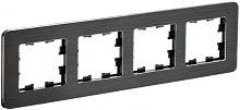 BRITE Рамка 4-мест. РУ-4-1-Бр металл черн. RE AL IEK | код BR-M42-M-21-K02 | IEK