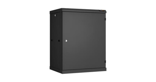 Настенный разборный шкаф TLK 19, 15U, металлическая дверь, Ш600хВ770хГ450мм, 2 пары монтажных направляющих, черный | код TWC-156045-R-M-BK | TLK