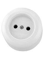 Розетка 2П 16А 250B о/у белая Ретро (карболит) TDM | код SQ1806-0602 | TDM