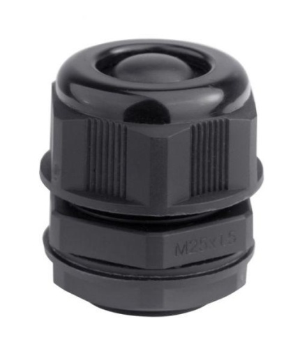 Кабельный ввод IP68 M25 с мембраной черный для кабеля d.13-18mm | код 53M2518 | DKC